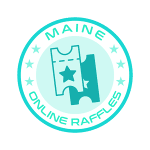 a blue and white round logo with a star and a ticket